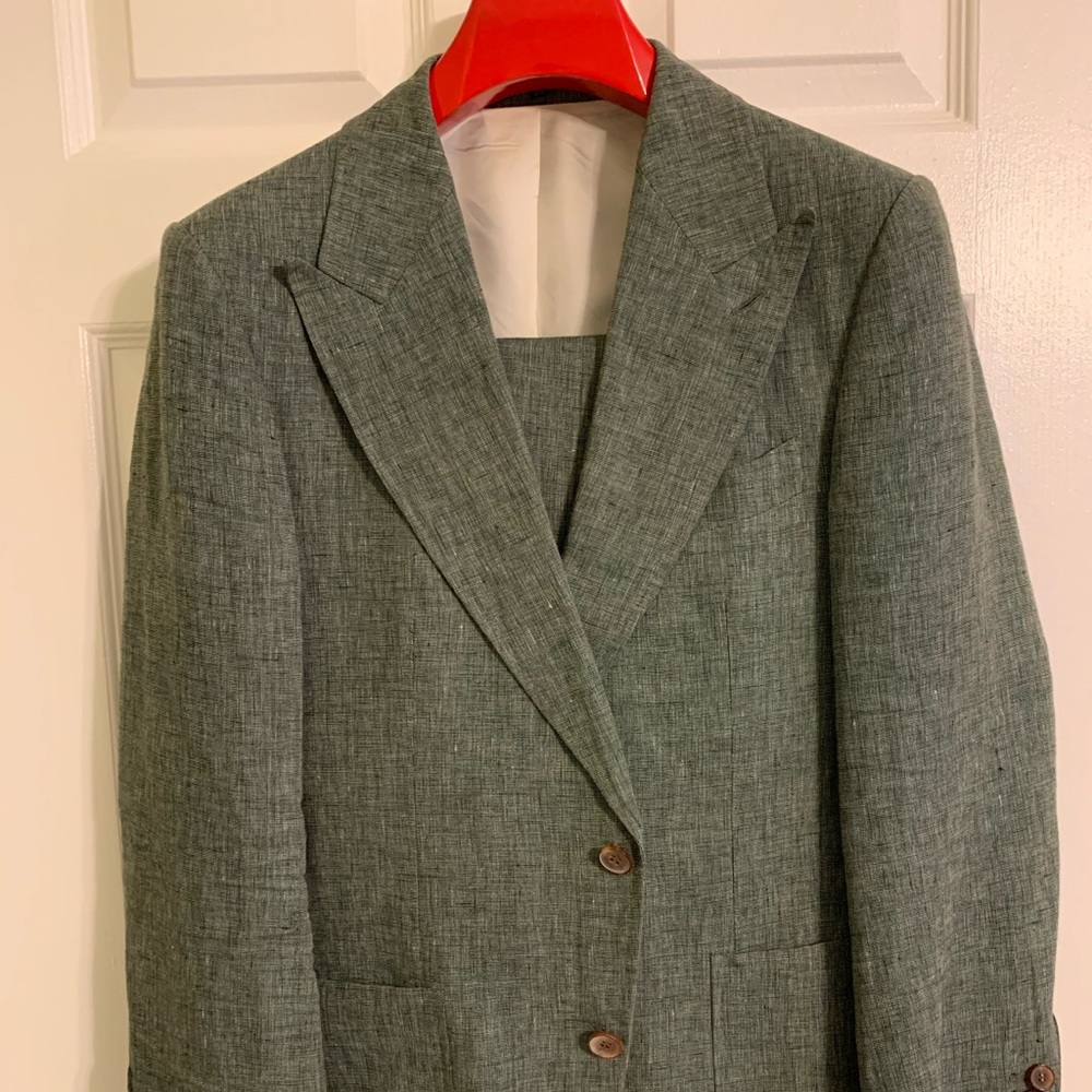 Green Linen Suit